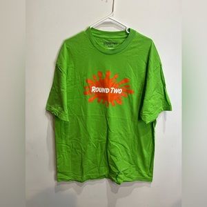 Round two Nickelodeon green/orange splat t shirt men XL